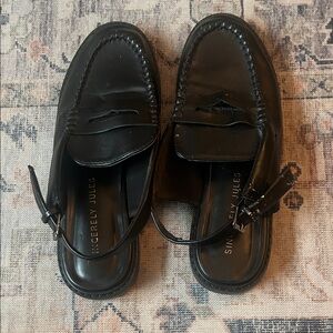 Sincerely Jules Black Leather Slip-On Loafers
